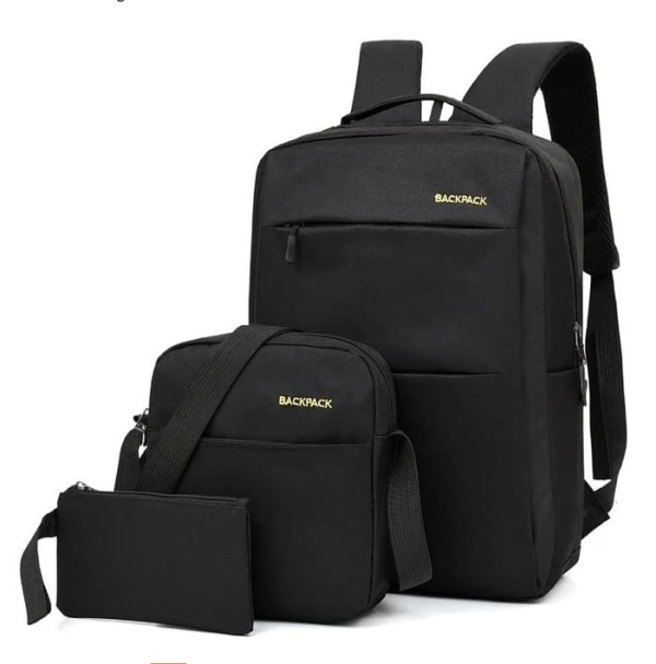 Backpack 3 In 1 Multi Functional Backpack With USB Slot - Black